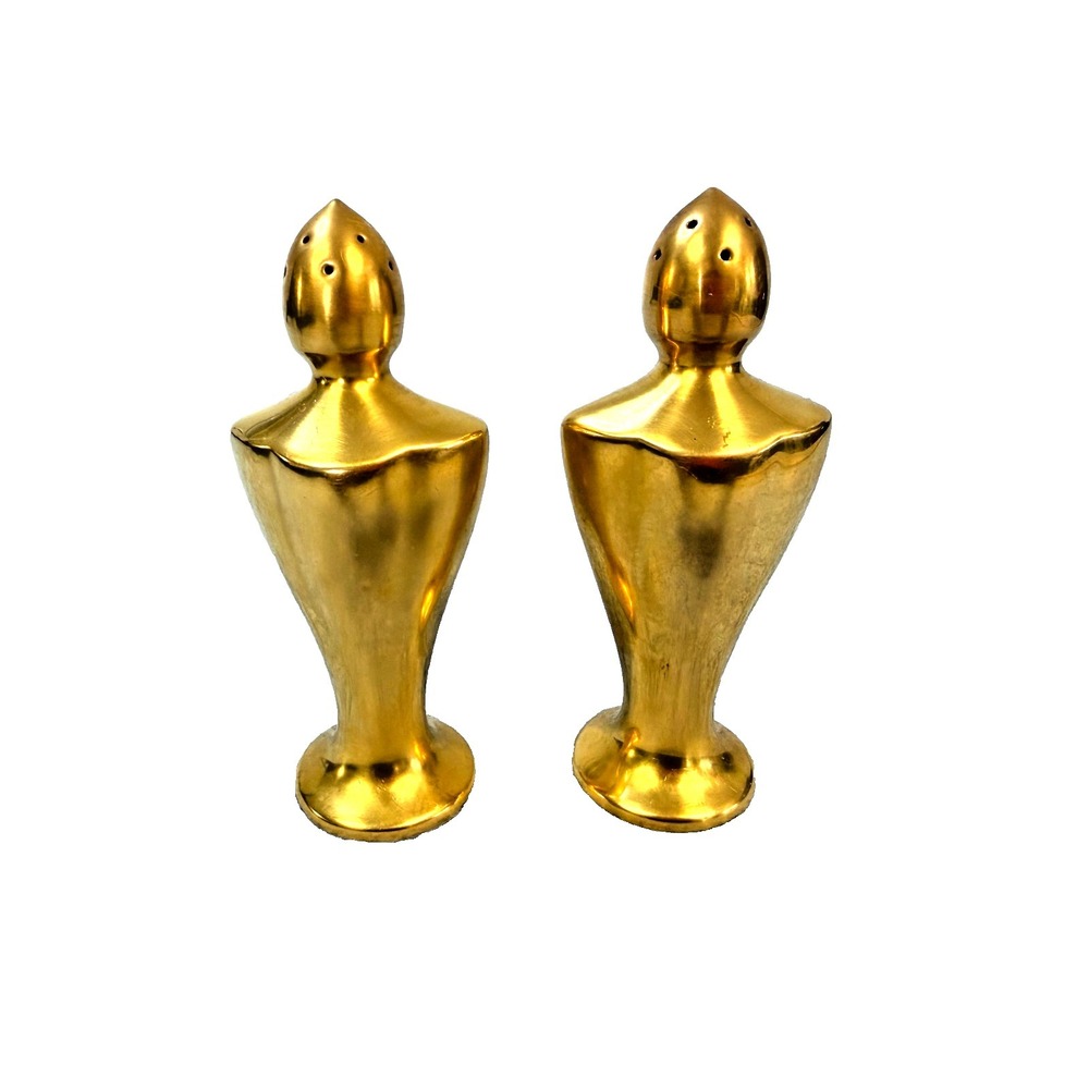 Pickard China 24K Gold Encrusted Salt and Pepper Shakers Mid Century Modern MCM‎